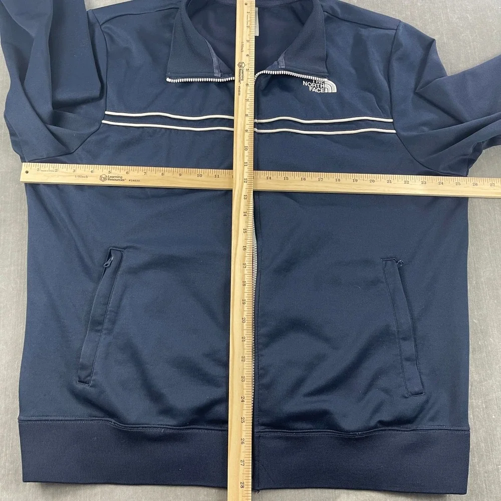 The North Face Mens X-Large Navy Blue Track Jacket Full Zip Piping‎ Logo